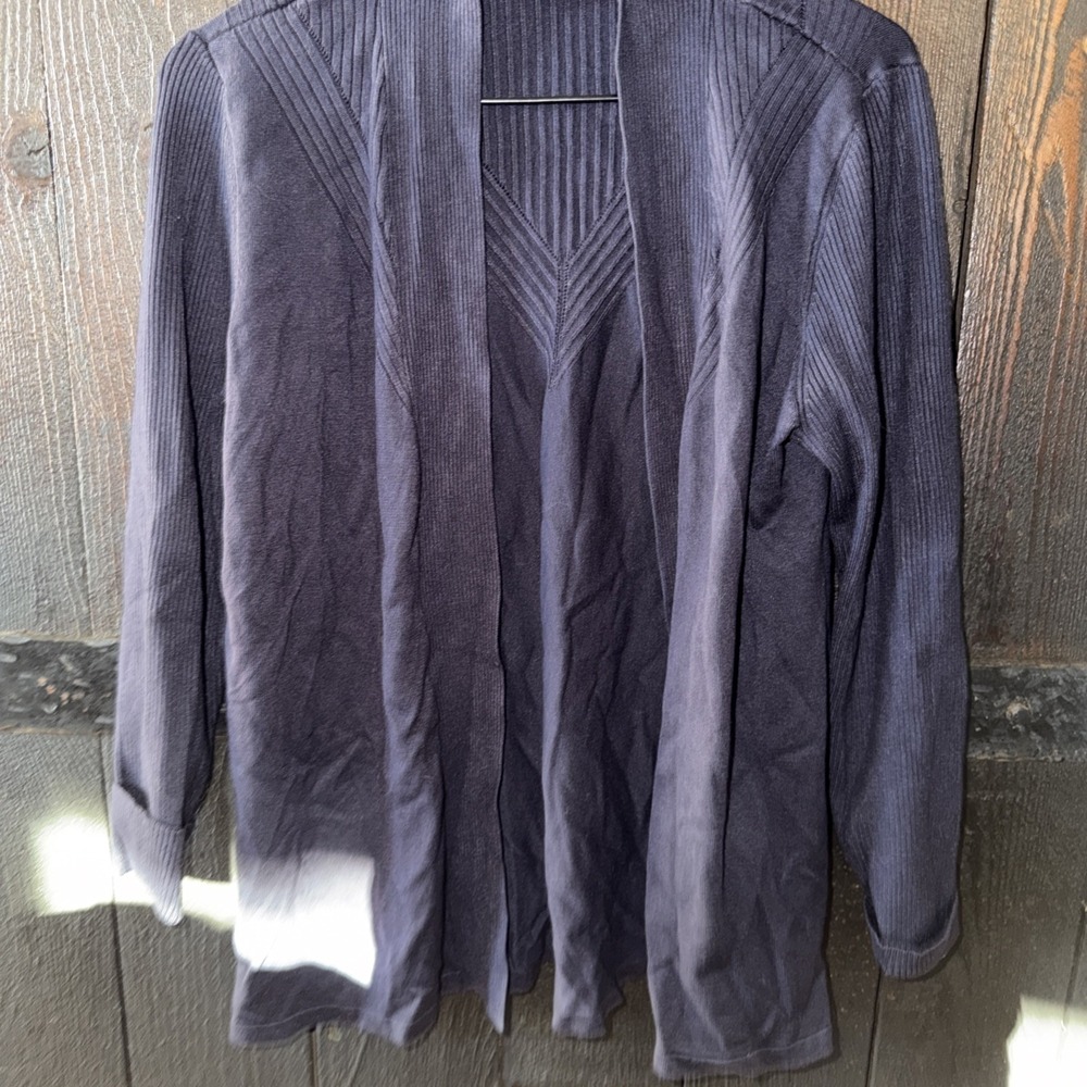 Croft & Barrow Petites Size Small Women's Navy Blue Open Front Cardigan T